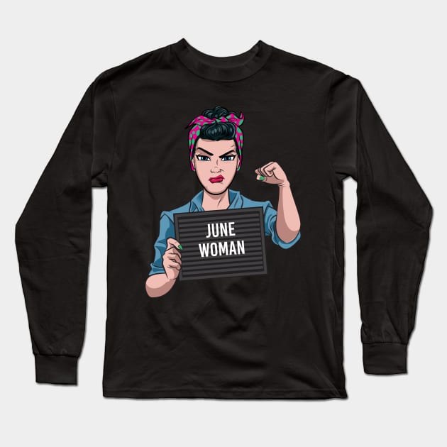 June Woman Long Sleeve T-Shirt by Surta Comigo